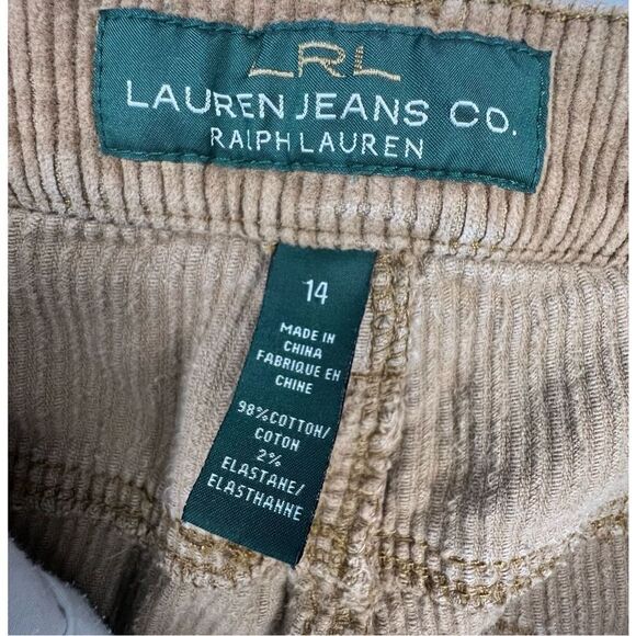 Lauren Ralph Lauren Tan Corduroy Mid Rise Bootcut Pants - Picture 3 of 5